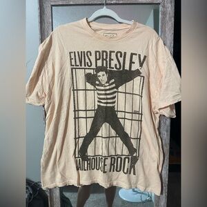 Elvis Presley Jailhouse Rock Graphic T-Shirt - Cream